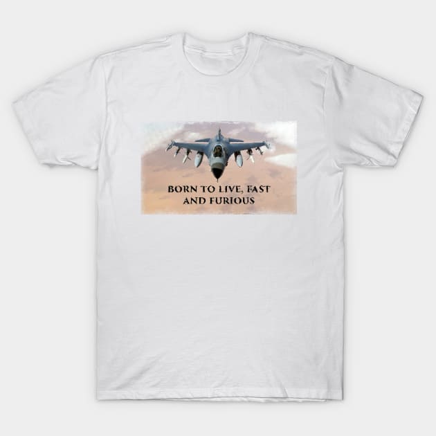 Fighter Jet Born s6h14 T-Shirt by FasBytes